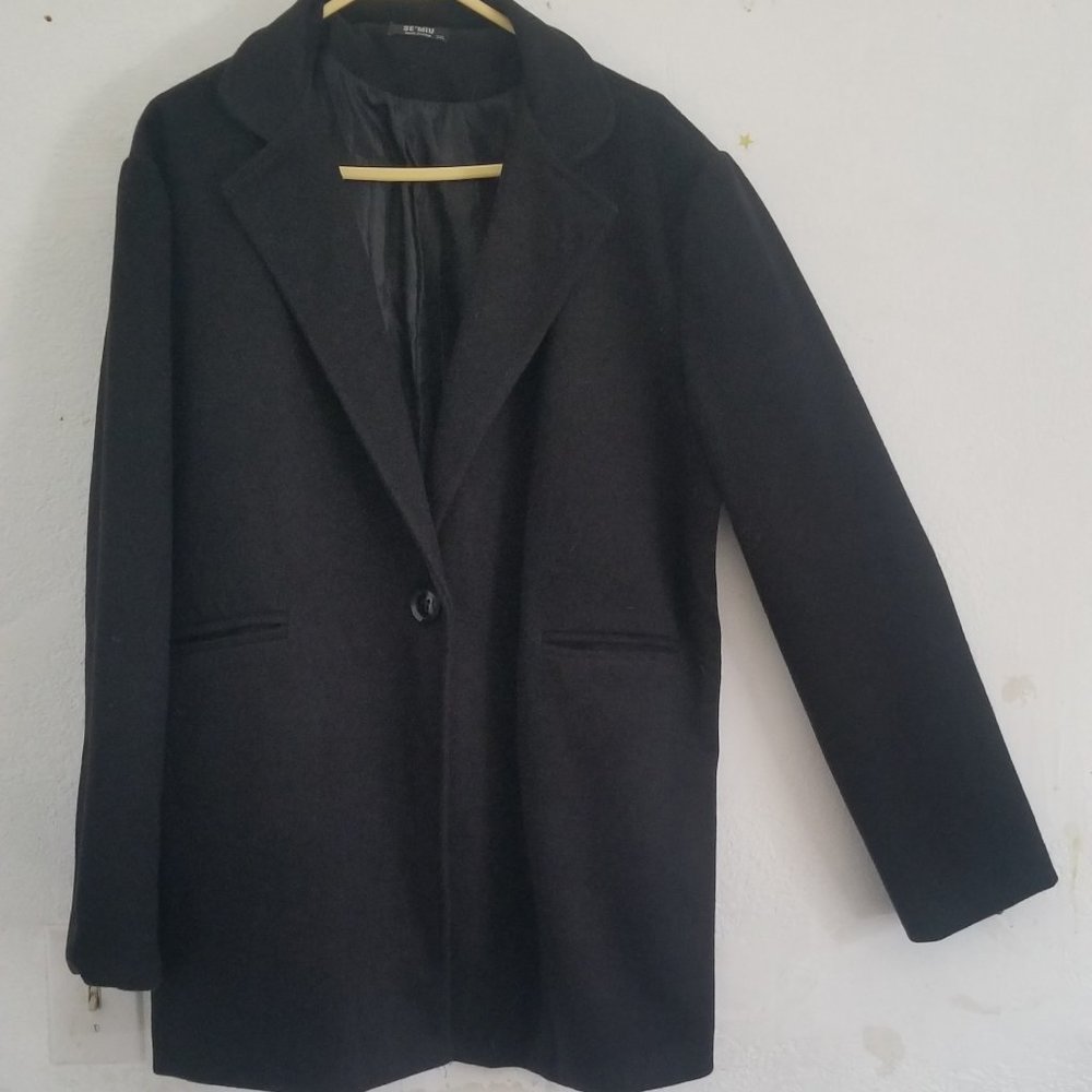 Black ladies coat.